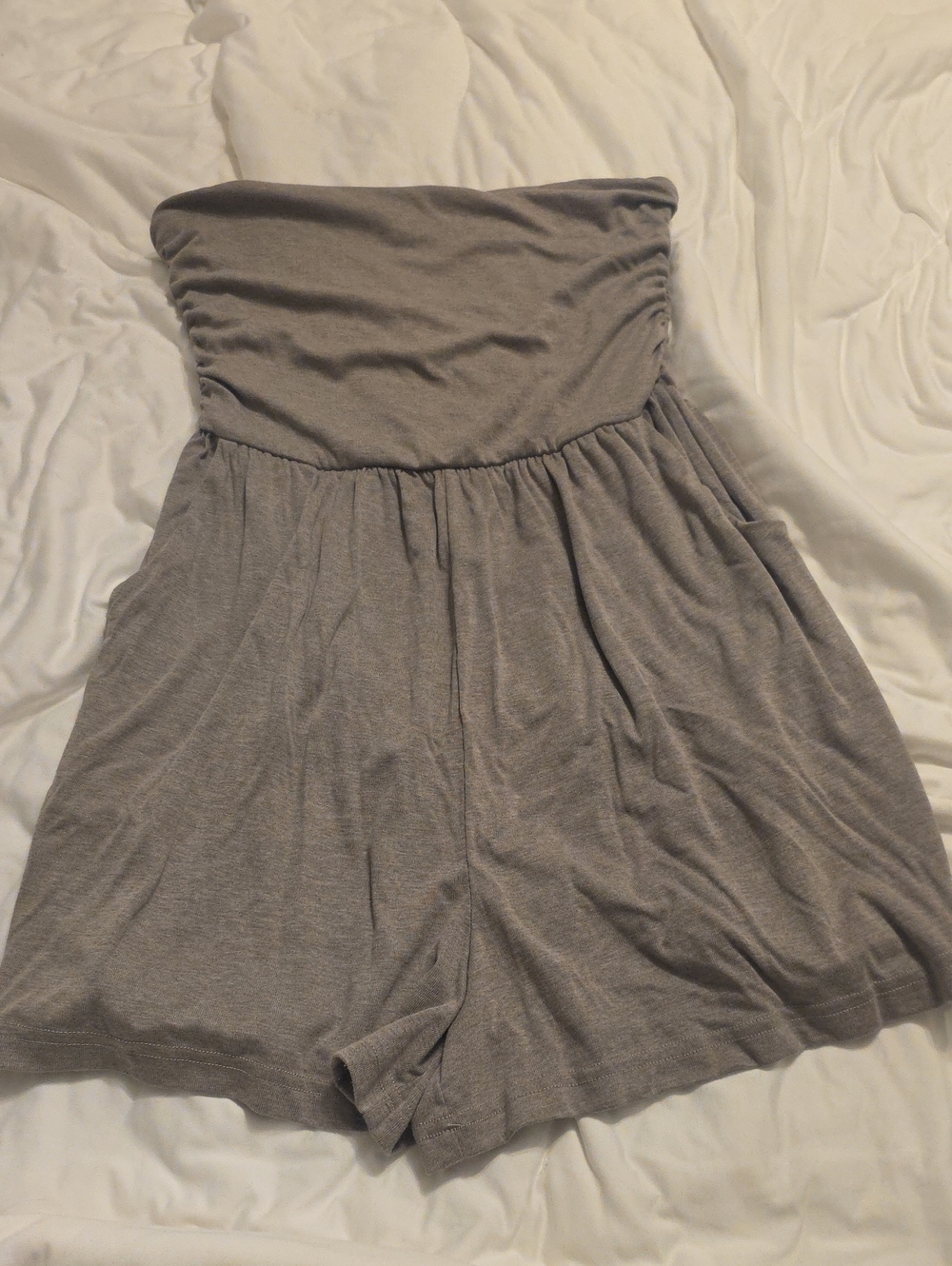 Strapless Gray Women’s Romper Shorts